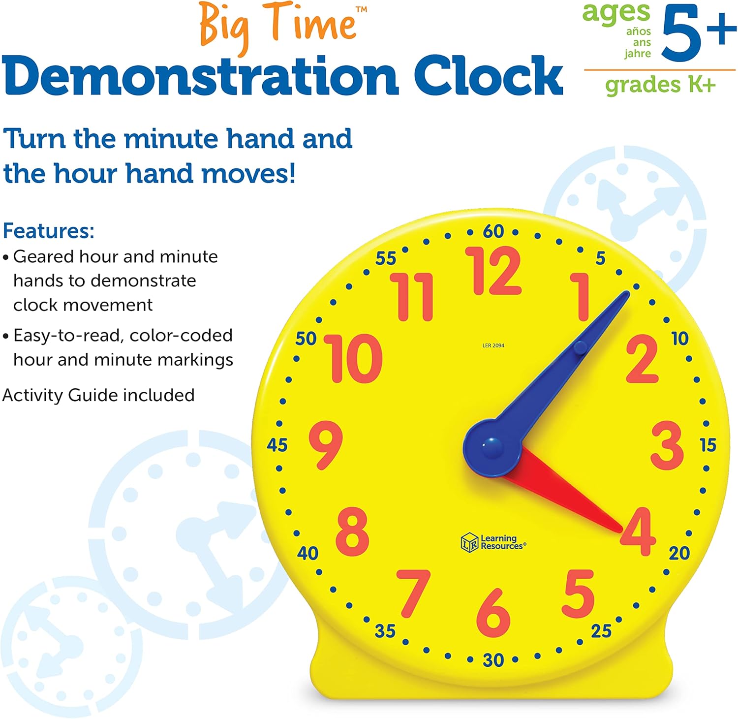 Learning Resources Big Time Learning Clock for Ages 5 1