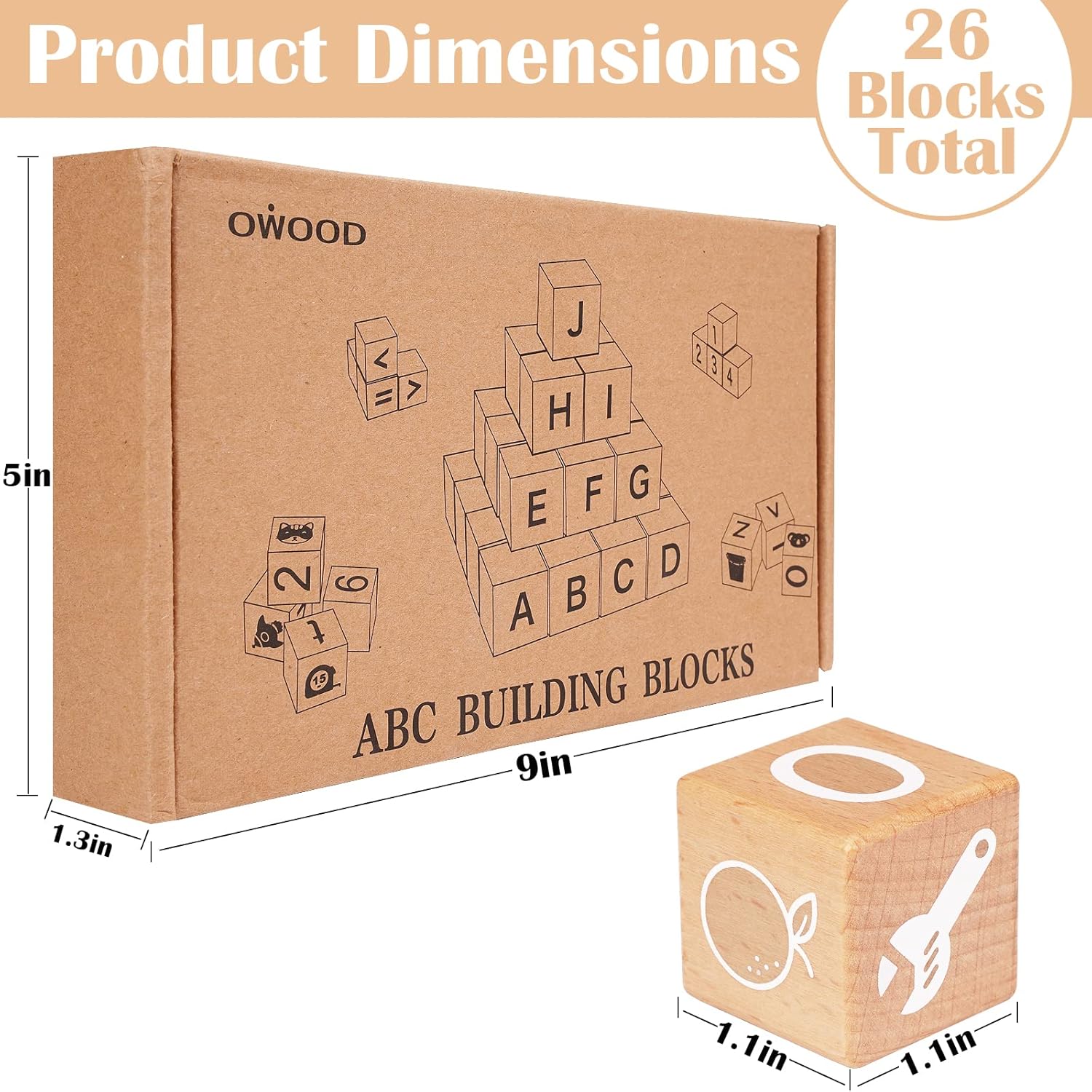 AXEARTE Alphabet Stacking Blocks for Toddlers 1