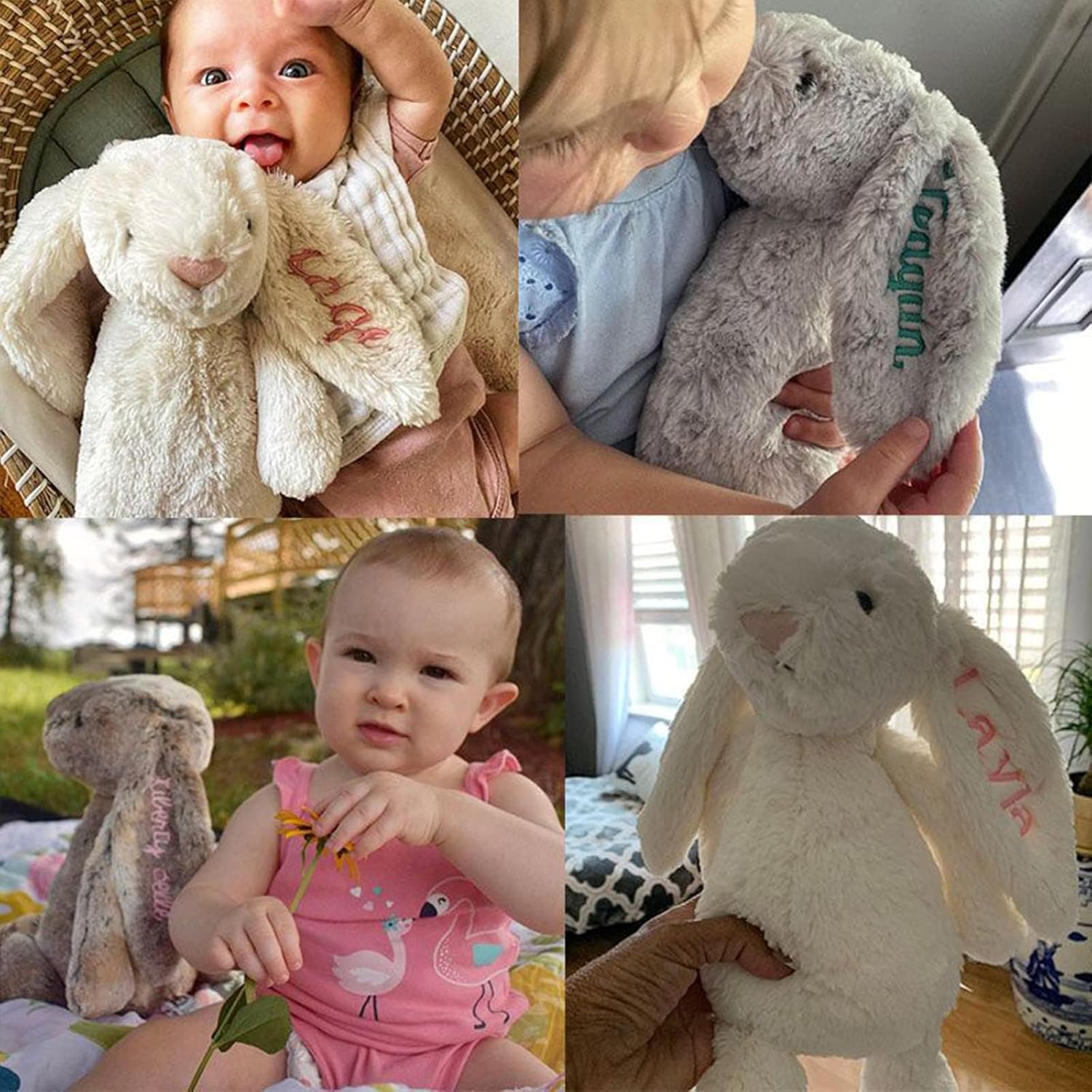 Custom Plush Rabbit with Childs Name - Kawaii Cuddle Companion