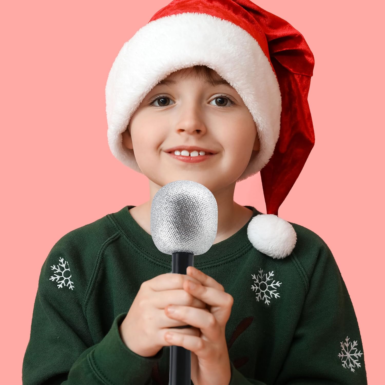 Haconba 8 Pack Glitter Stage Microphone Props