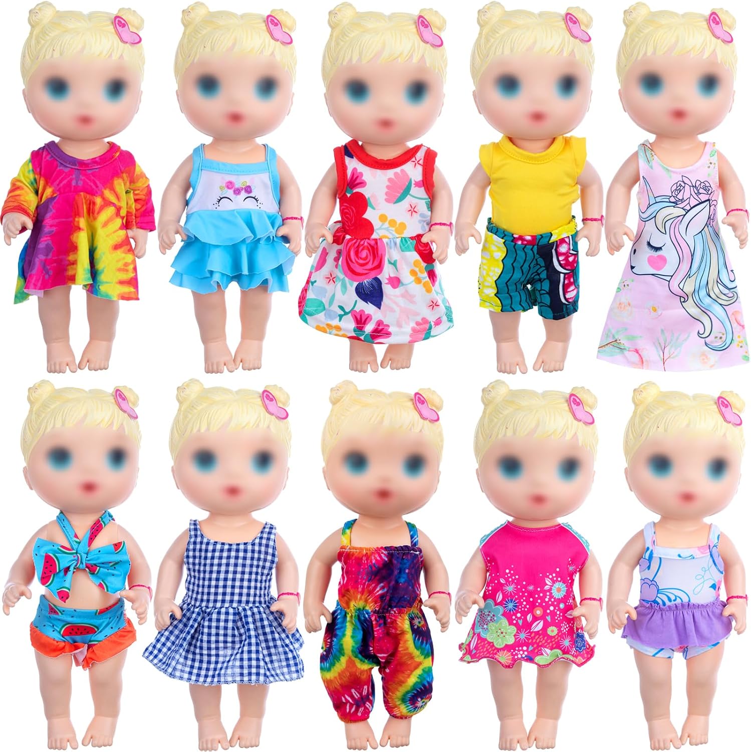UNICORN ELEMENT 10 Sets Baby Doll Clothes and Accessories