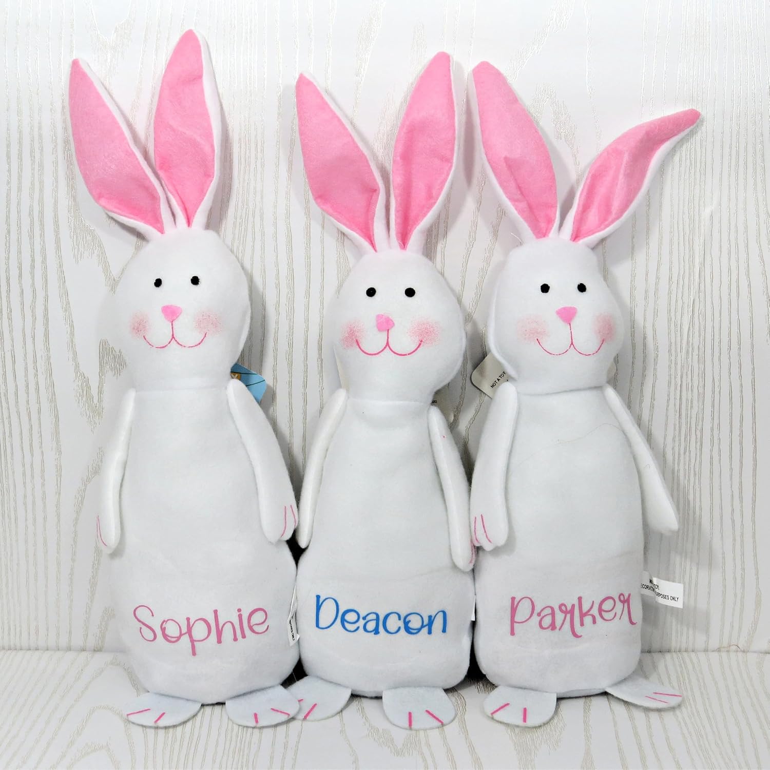 Personalized Easter Bunny Gift - 14 Inch White Stuffed Decor