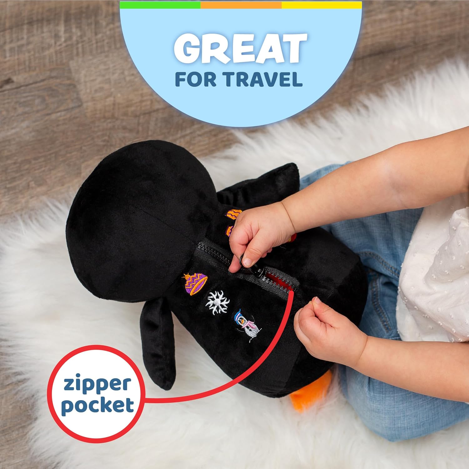 Buckle Toys Blizzard Penguin Plush Sensory Learning Toy