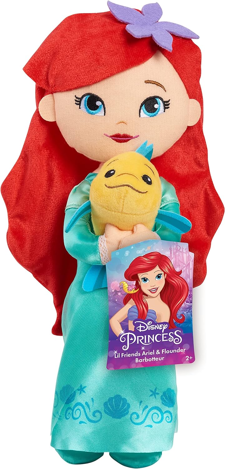 Disney Princess Lil Friends Ariel Flounder 14-inch Plush Doll 1