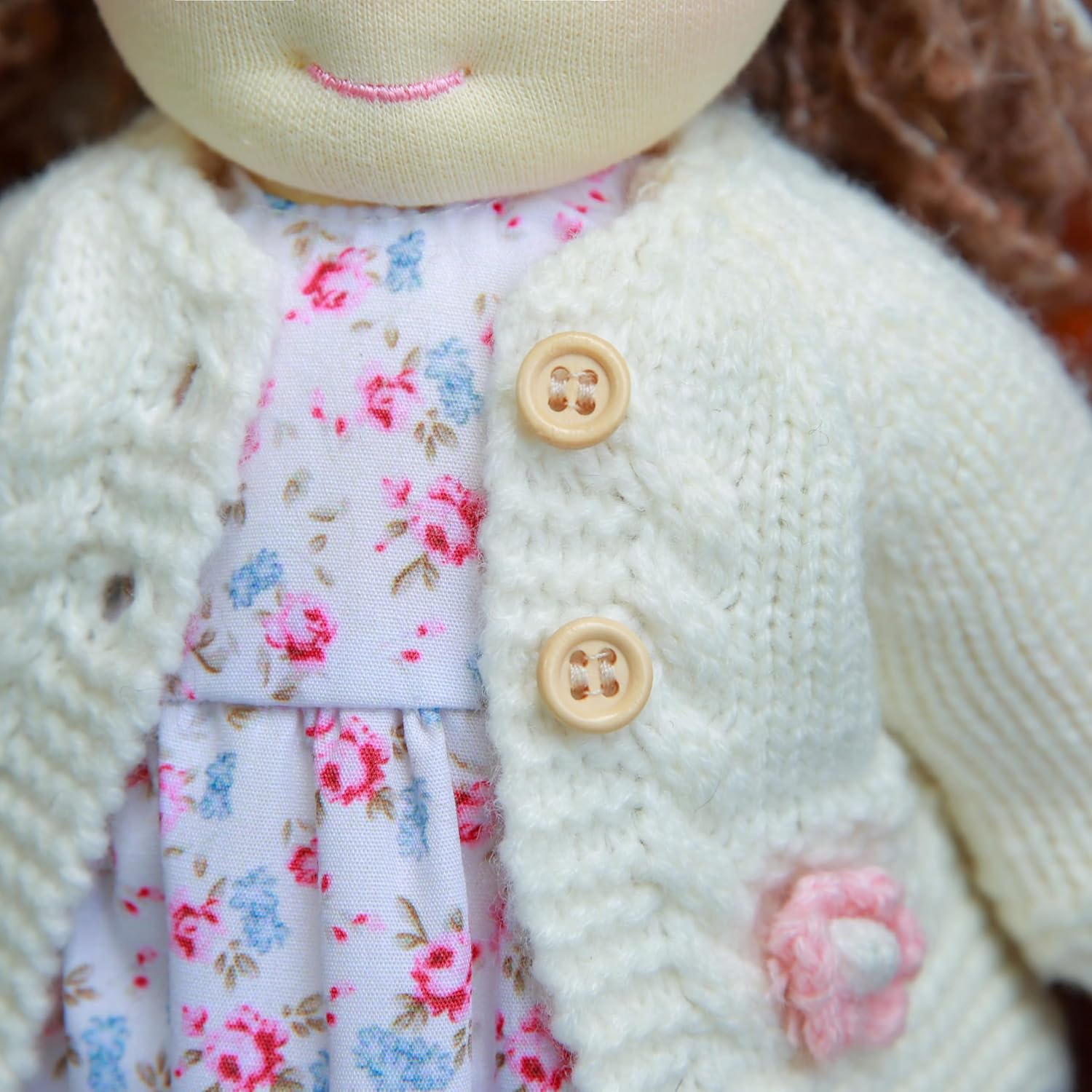 Handmade Waldorf Rag Doll - 12 Soft Plush Amber