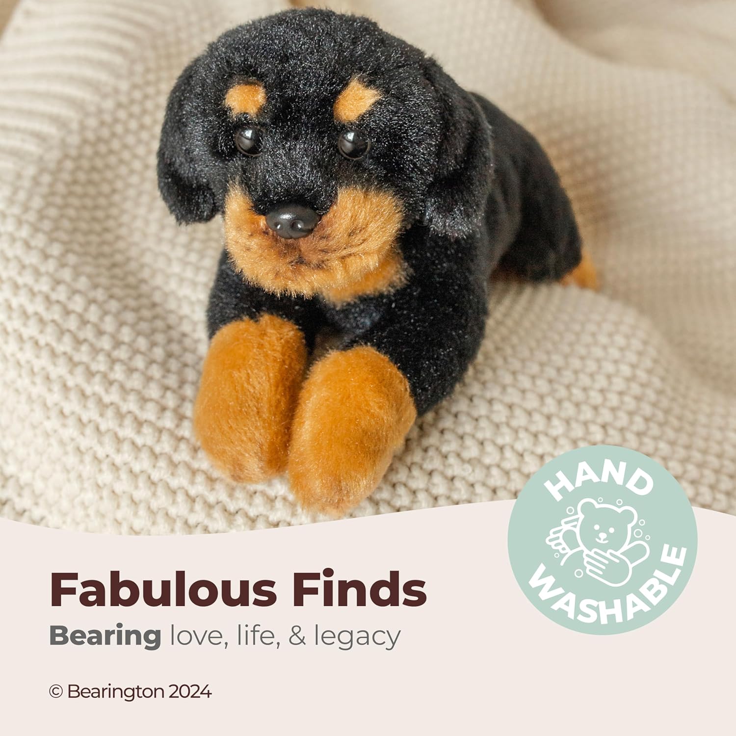Bearington Lil Gunner 8 Inch Rottweiler Stuffed Animal
