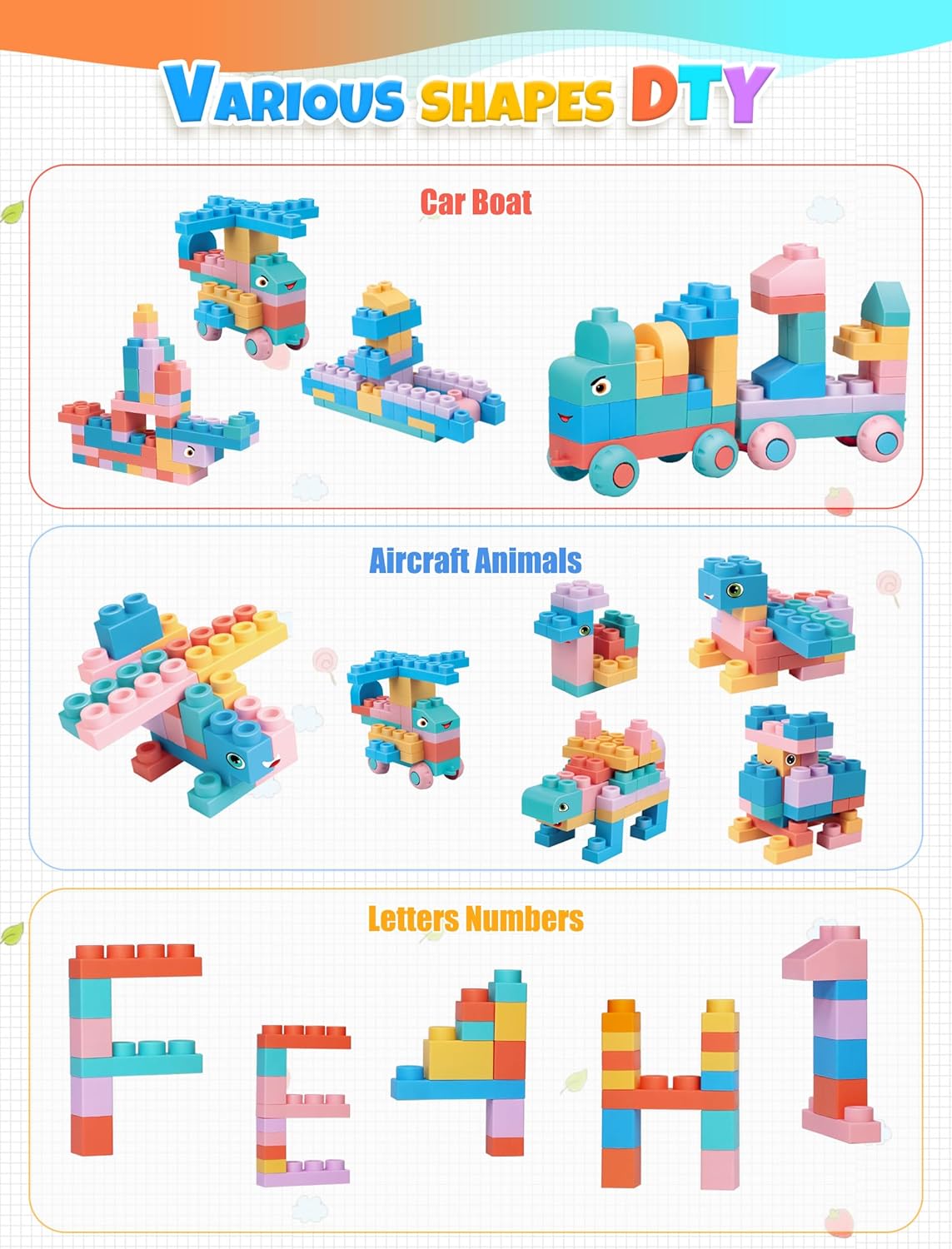 Abbabby Soft Building Blocks 101 Pcs Toy Set for Toddlers
