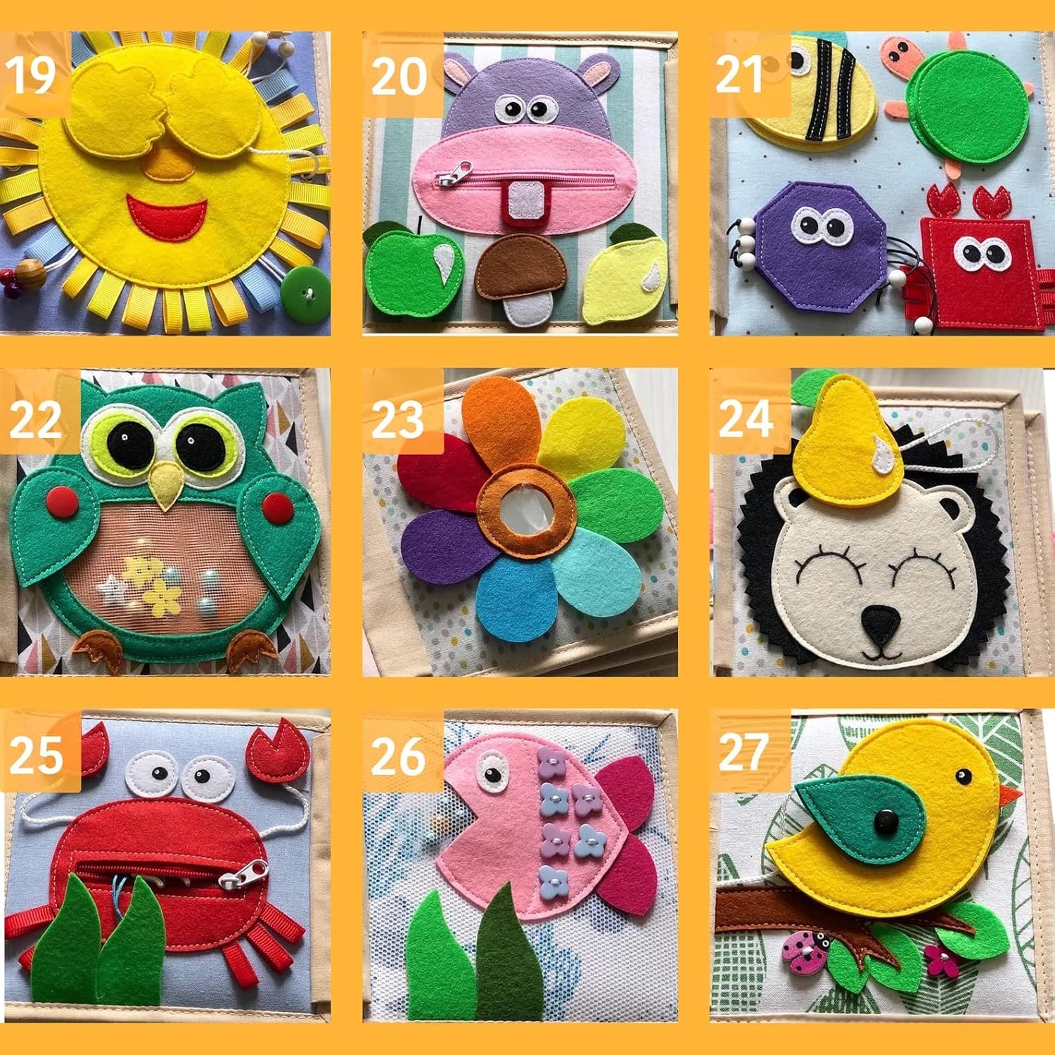 Quiet Baby Felt Book with Numbers Shapes Colors