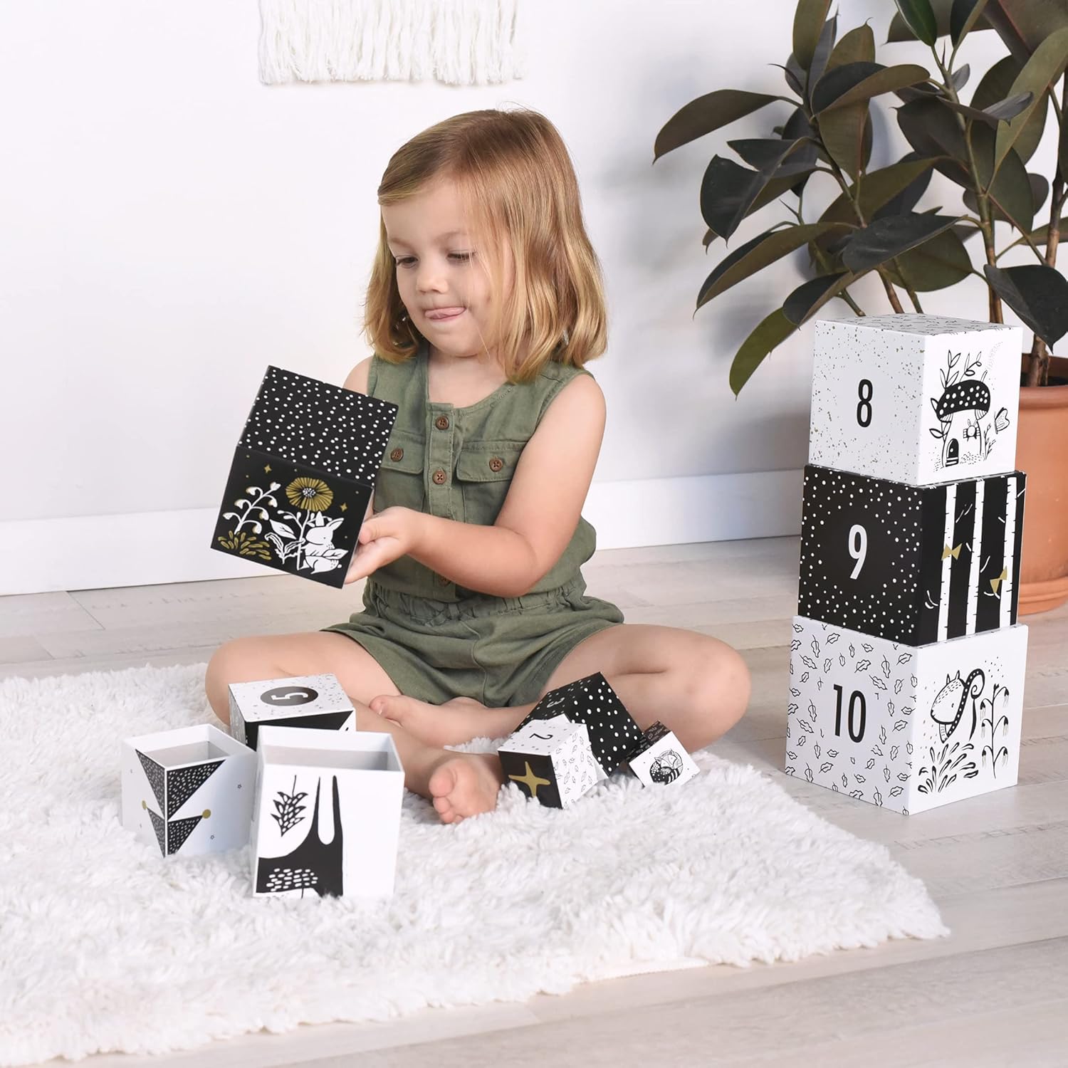 Wee Gallery Nesting Blocks - Woodland Animals Numbers
