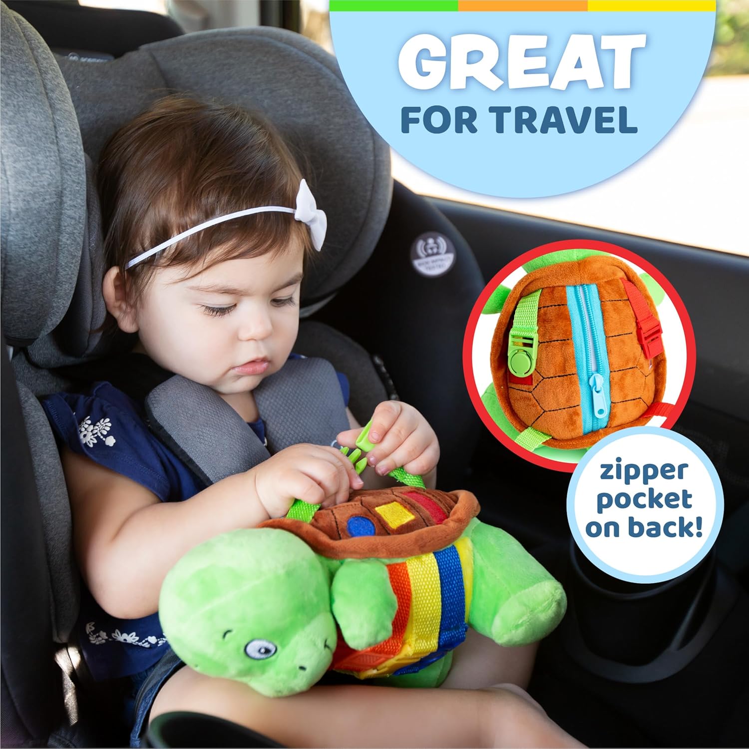 Bucky Turtle Stuffed Animal Montessori Toy for Toddlers 1