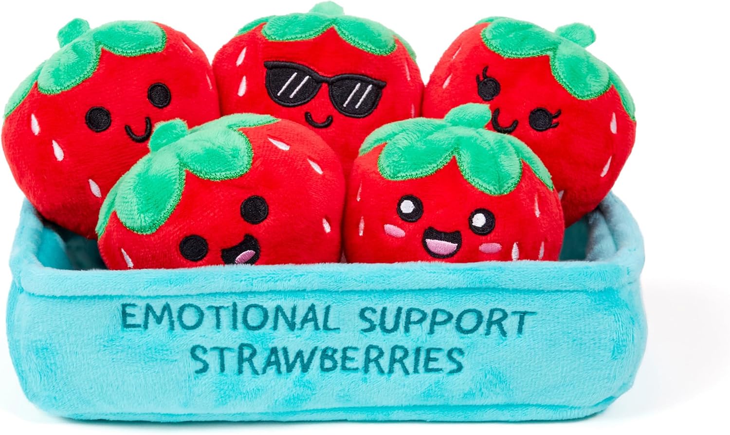 Emotional Support Strawberries Cuddly Plushies with Basket