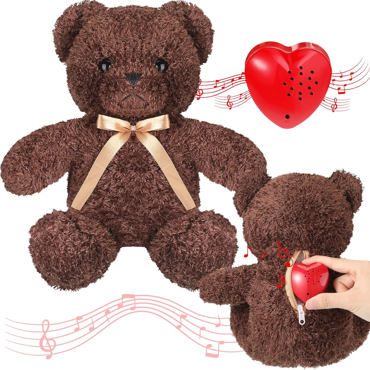 Hungdao Plush Bear with 60-Second Heart Voice Recorder