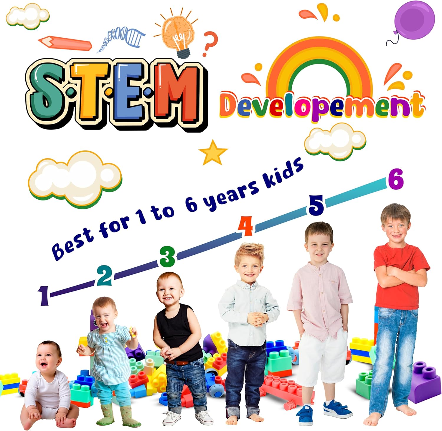 TOP Grade 80 PC Soft Building Blocks for Toddlers 1-3