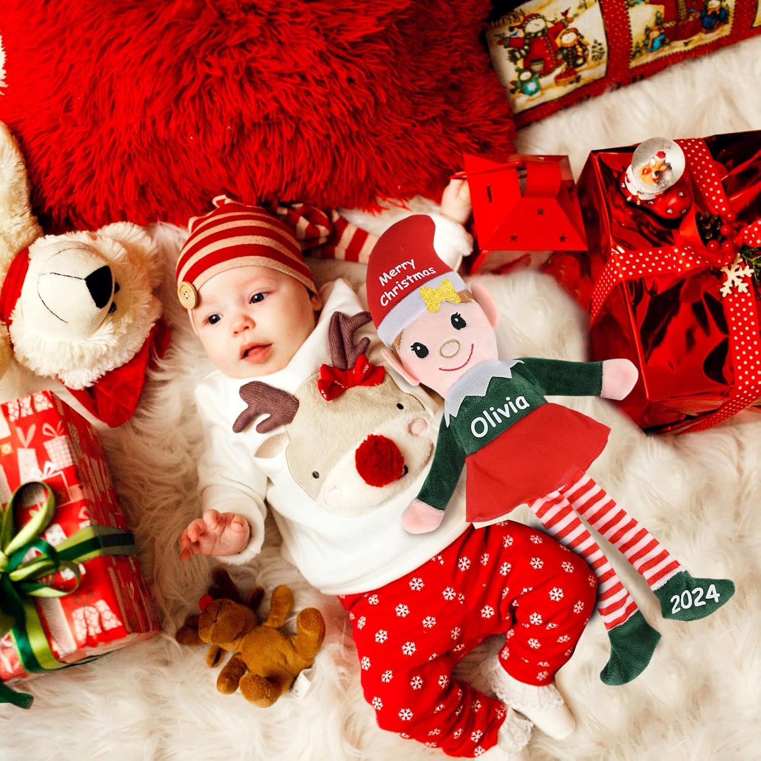 Custom Christmas Elf Doll Plush Personalized Name for Boys