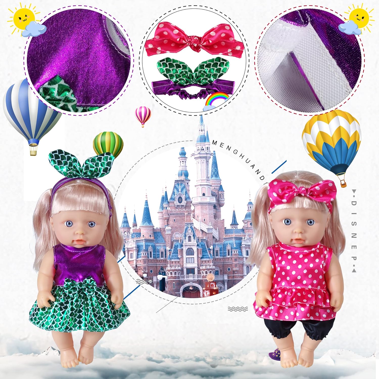 WONDOLL 19Pcs Baby Doll Clothes Costumes for 8-10 Inch Girl