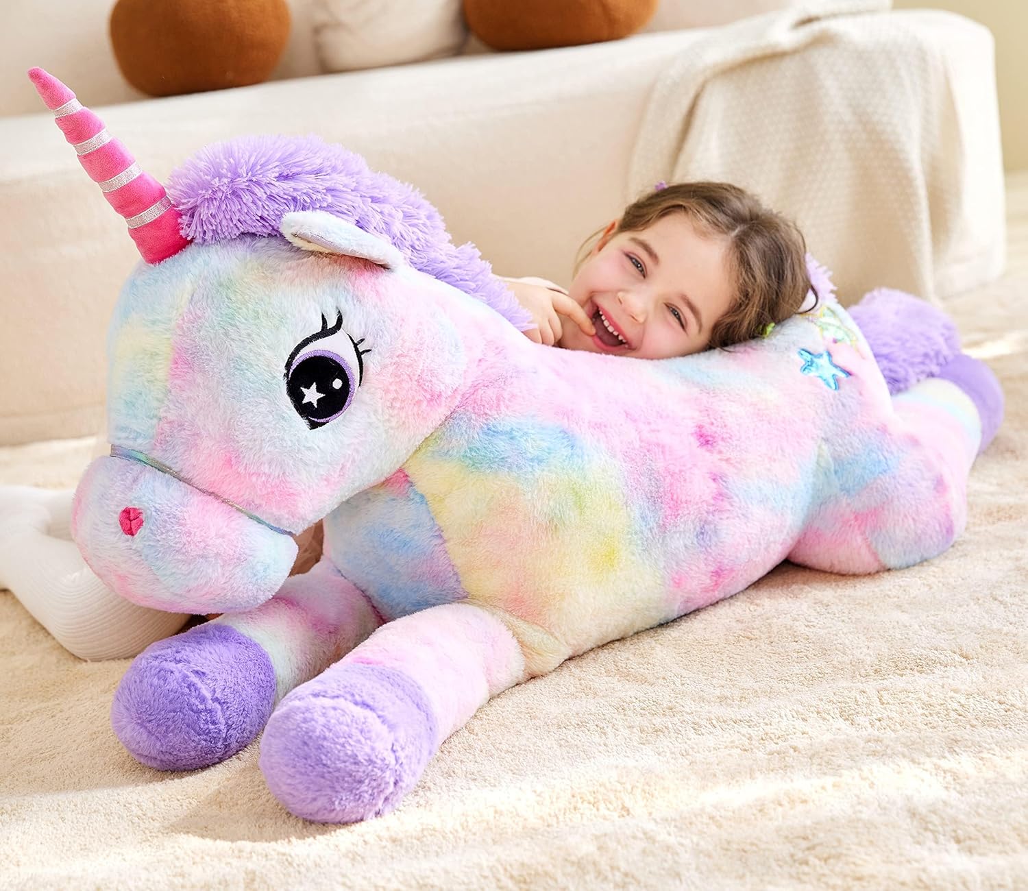 IKASA 43 Inch Giant Unicorn Plush Toy
