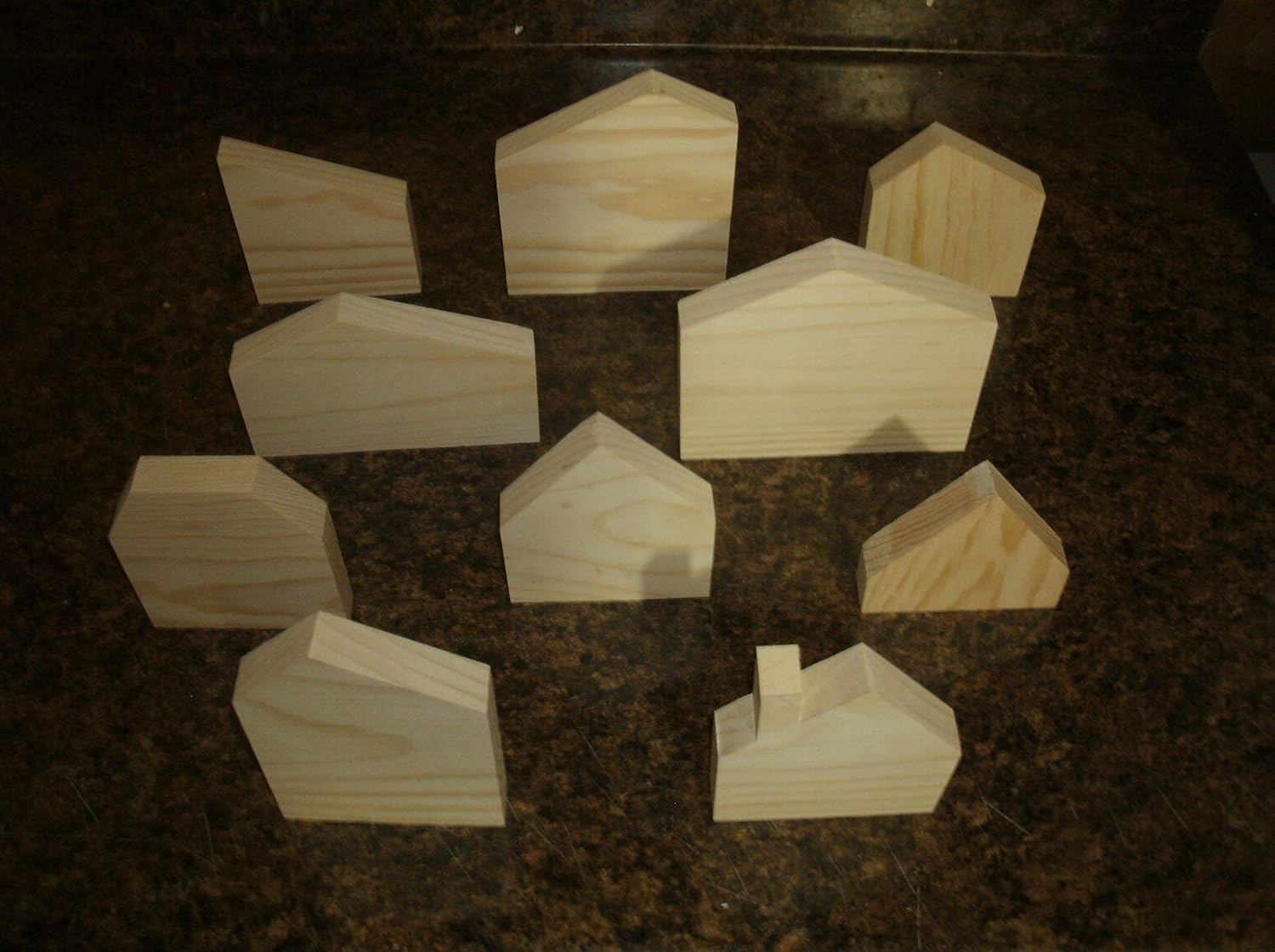 10 Unfinished Wooden House Shapes for Kids