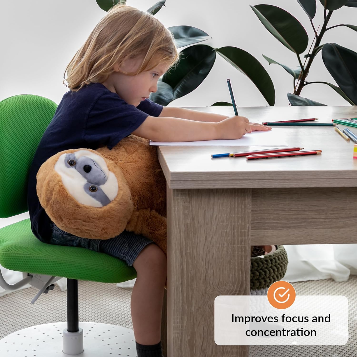ODOXIA Weighted Stuffed Sloth for Anxiety Relief 5 Lbs