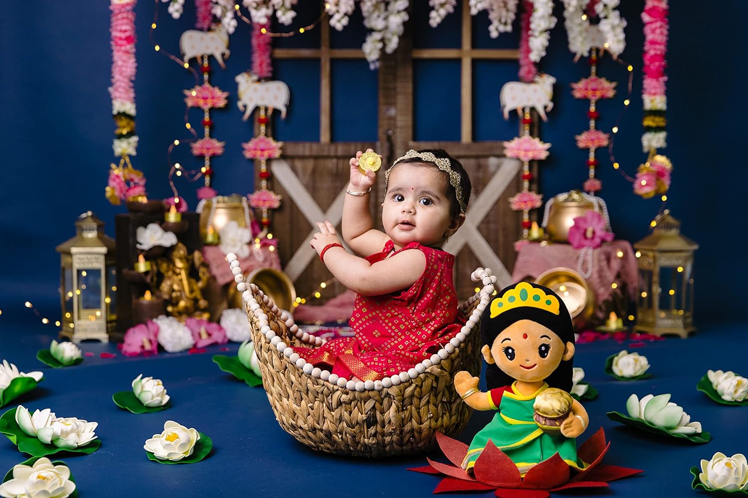 MODI TOYS Laxmi Devi 11 Inch Mantra Singing Plush Toy 1
