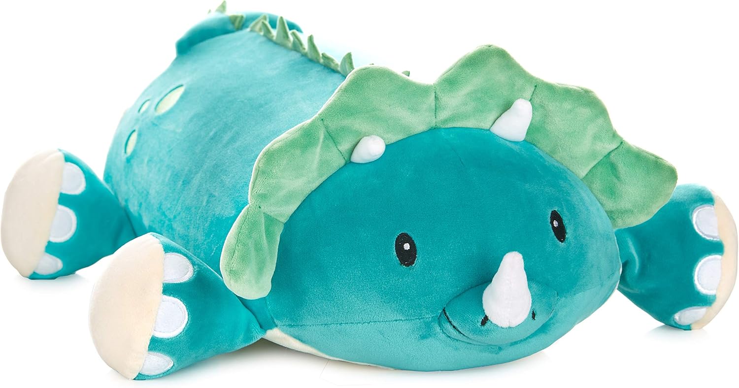 Cuddly Memory Foam Pillow Plush with Belly Pocket - Rory The Triceratops