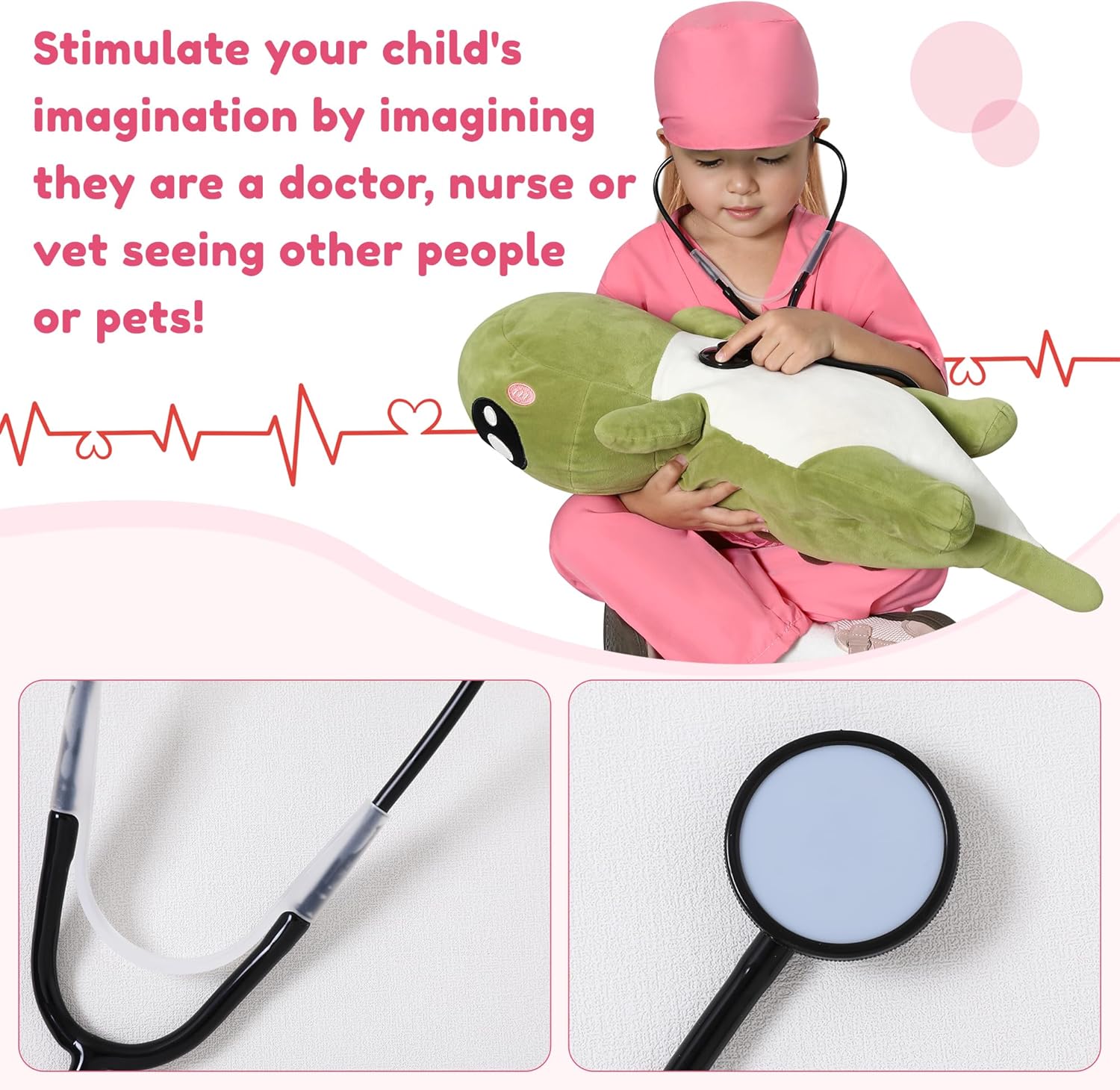 WooHand 6Pcs Doctor Costume Kids 3-9 Years Halloween Set