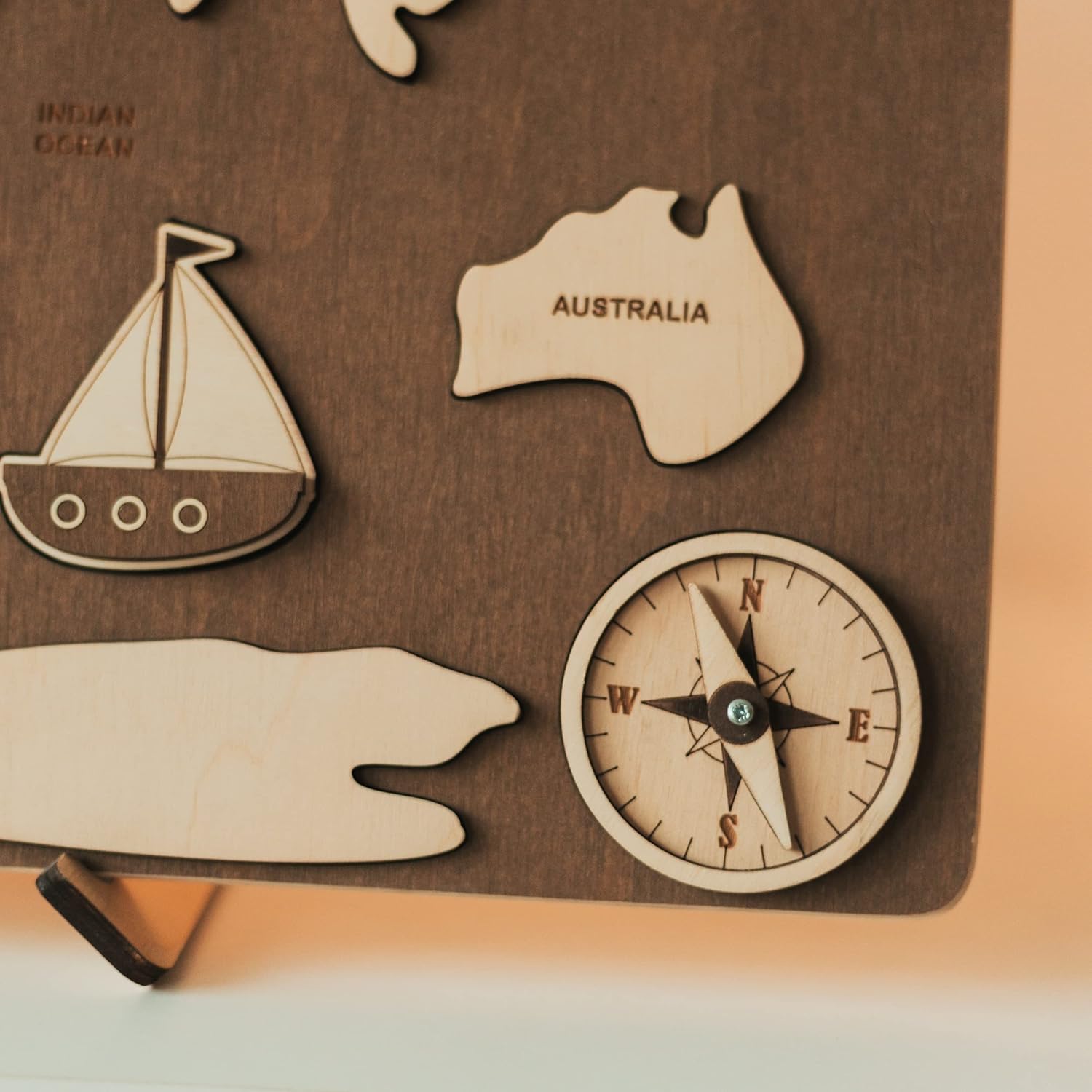 Montessori Wooden World Map Puzzle for Kids