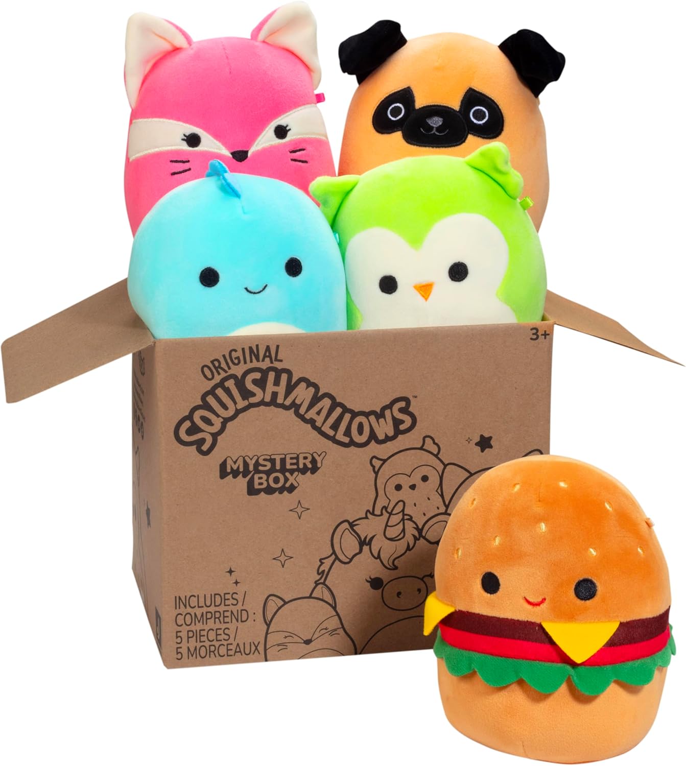 Squishmallow 5-Inch Mystery Box 5 Pack