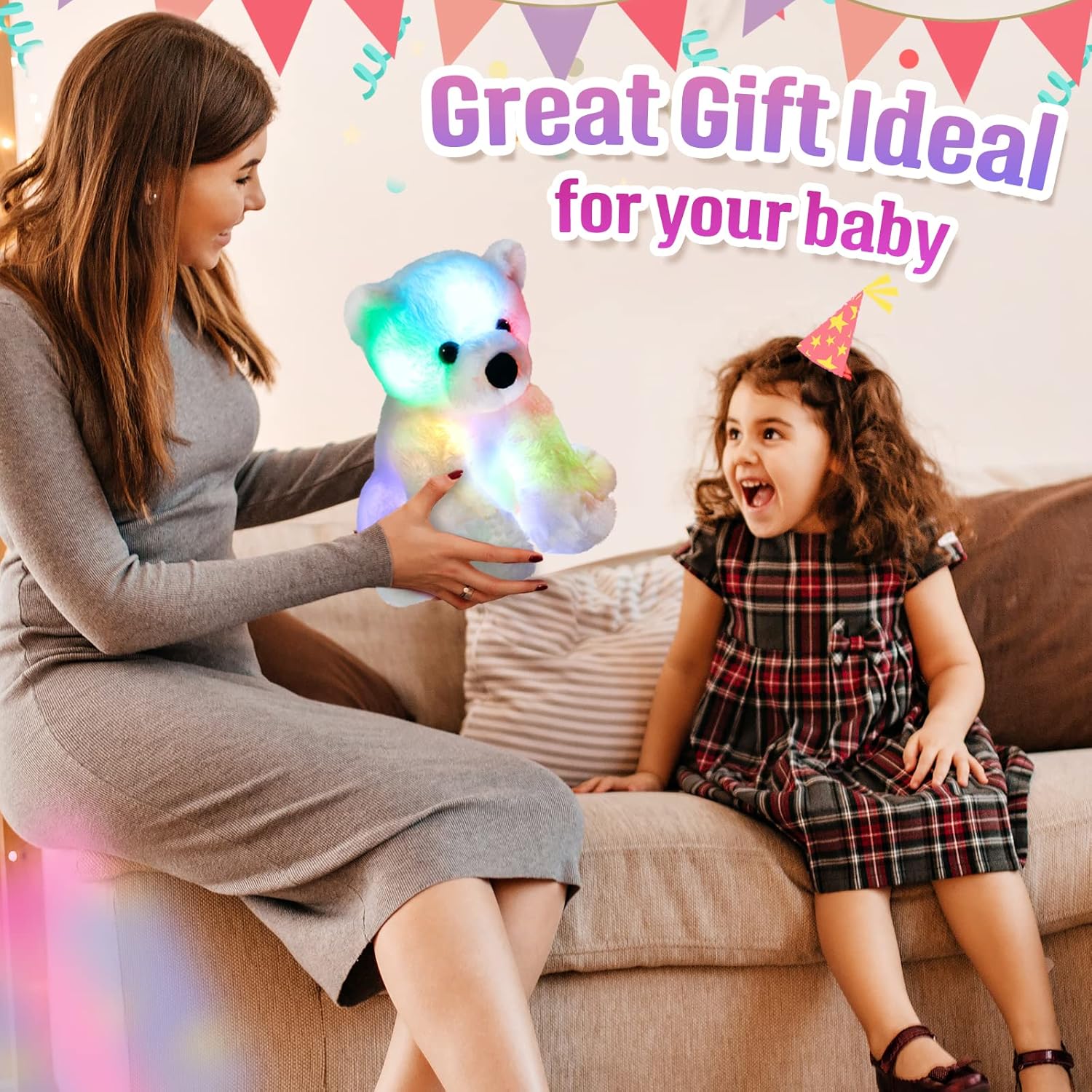 BSTAOFY Glow Polar Bear LED Night Light Toy