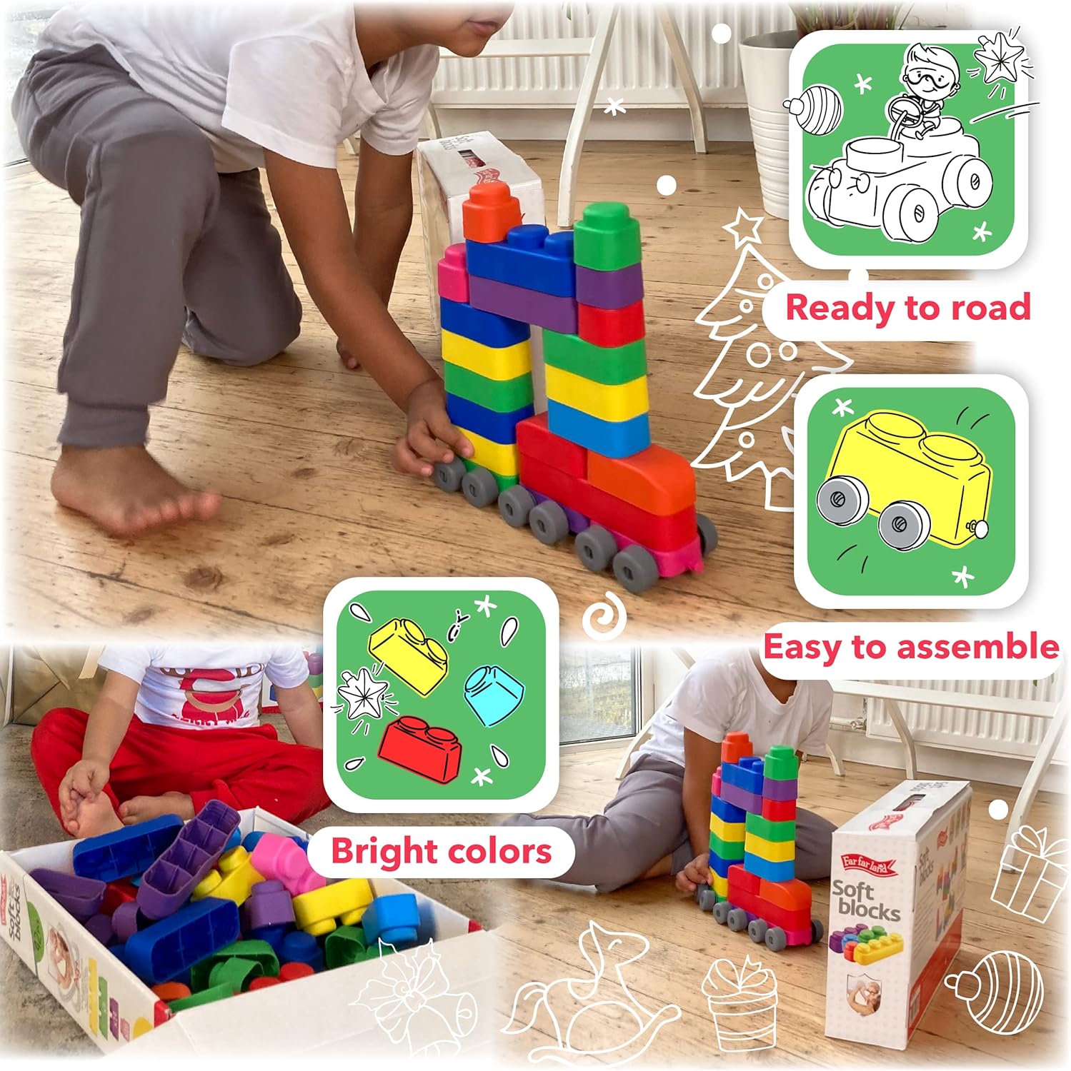 Far Far Land Soft Building Blocks for Toddlers 1-3 Years