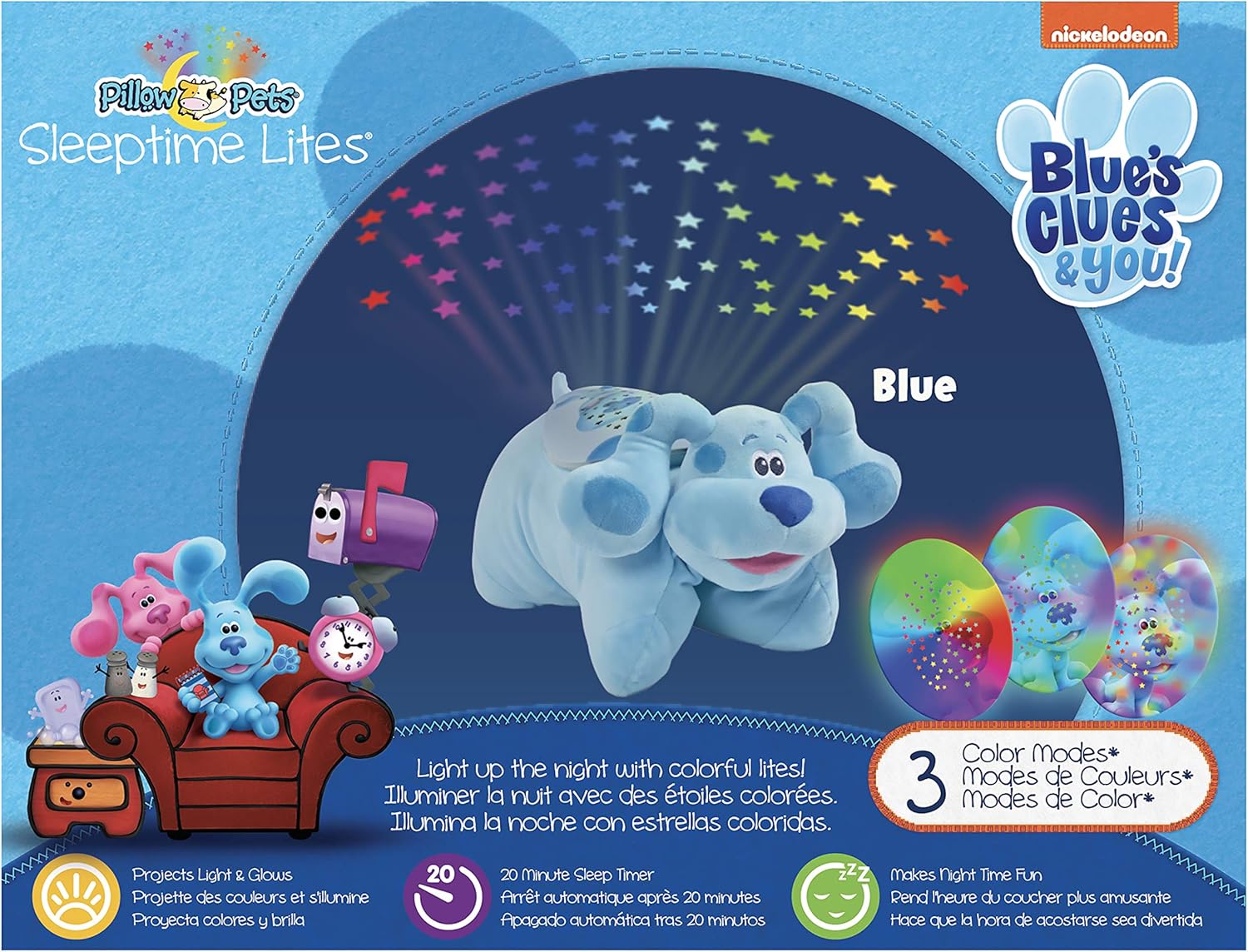 Pillow Pets Blues Clues Blue Sleeptime Lite Plush Nightlight