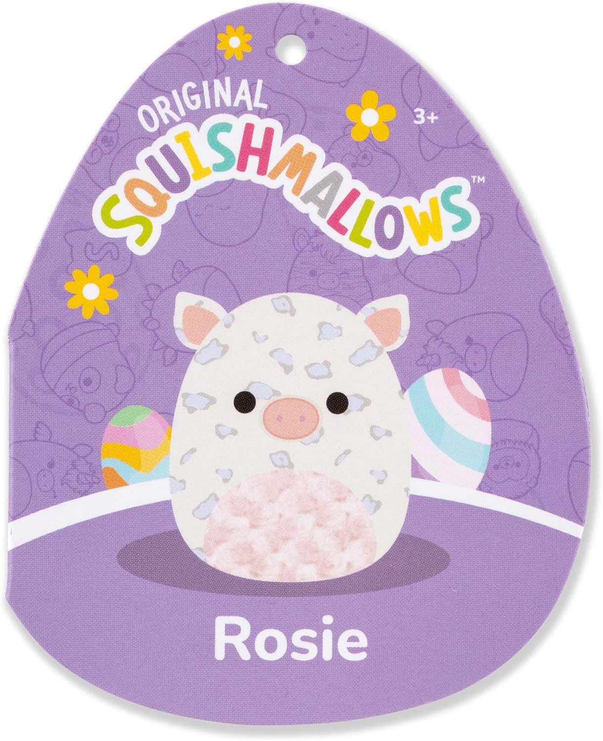 Squishmallows Original 12in Rosie The White Spotted Pig with Pink Swirl Belly