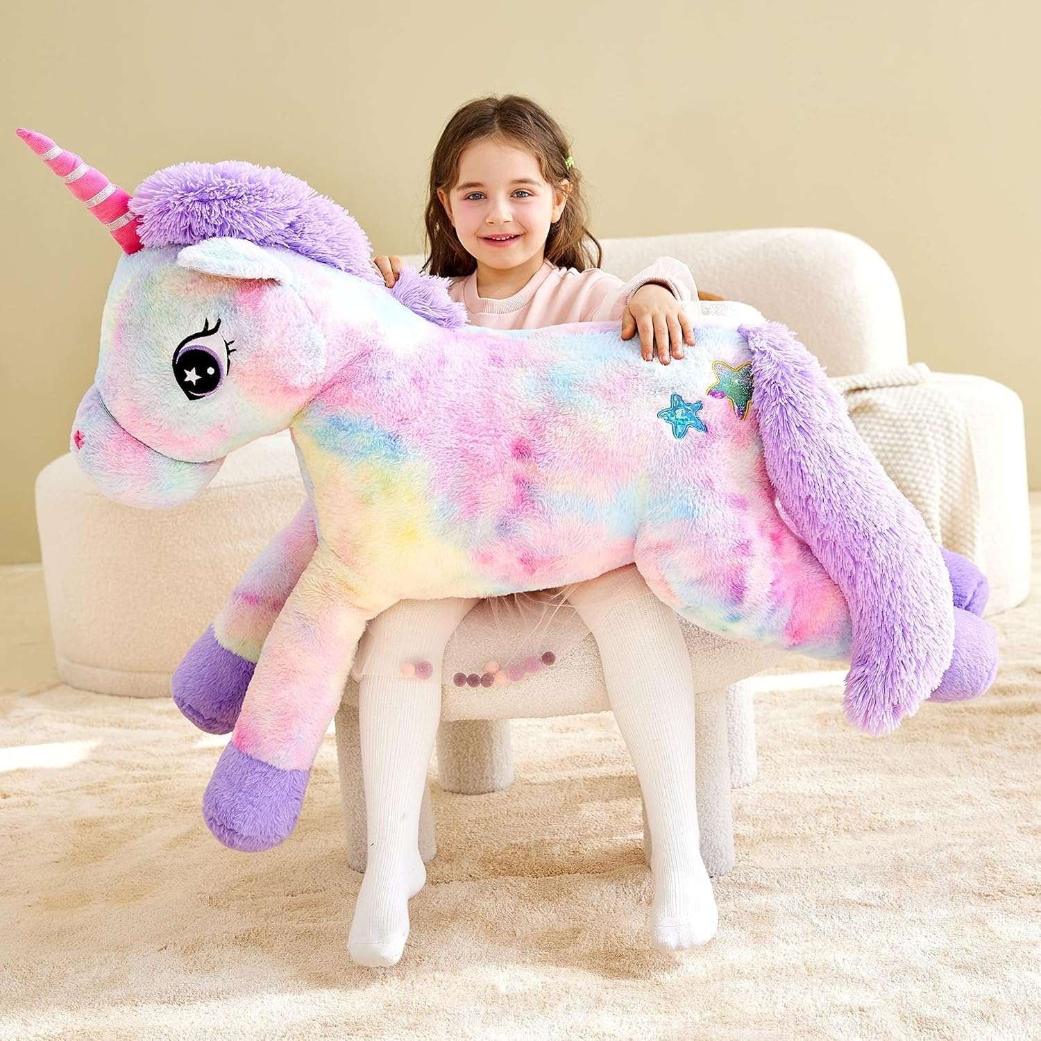 IKASA 43 Inch Giant Unicorn Plush Toy