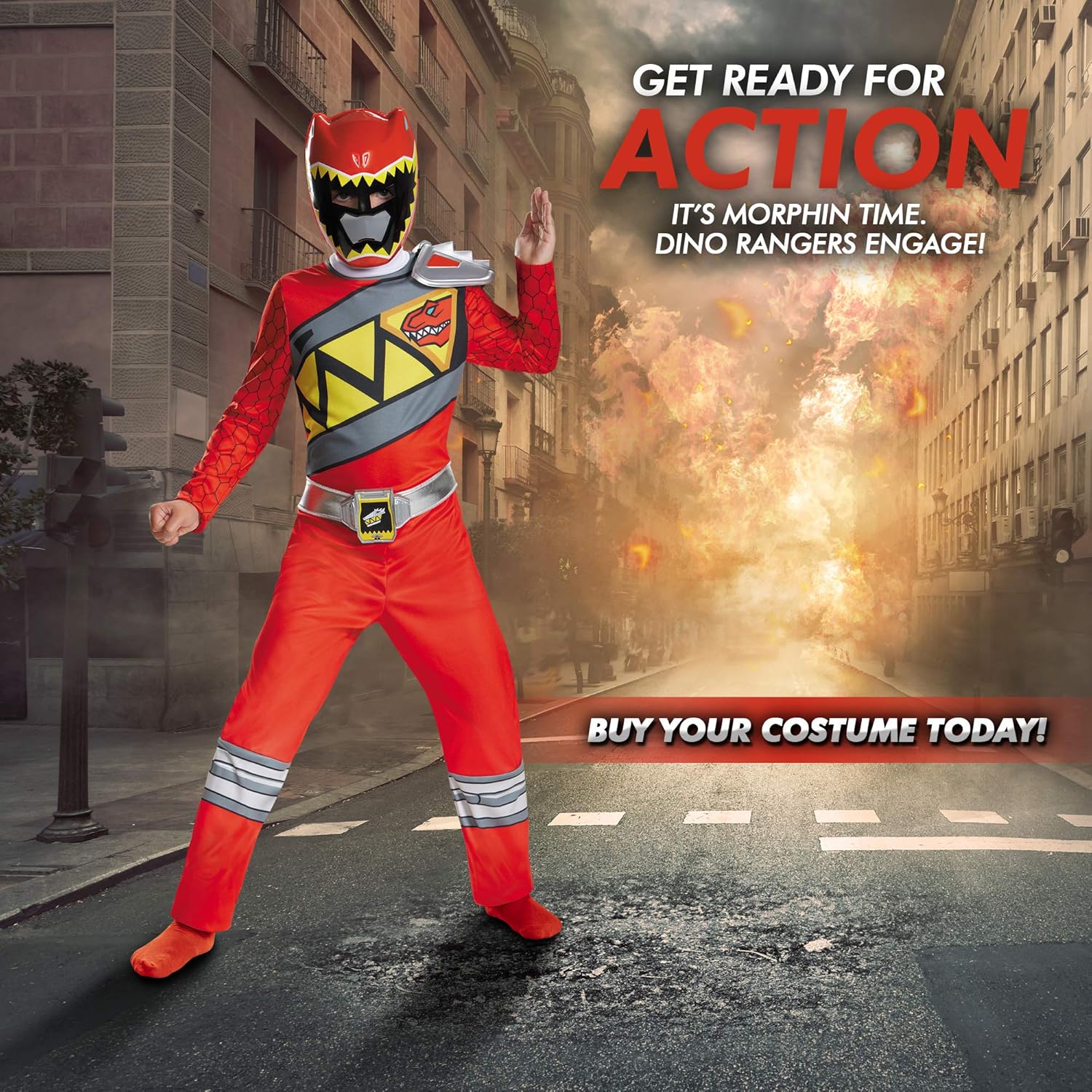 Power Rangers Dino Charge Red Child Costume