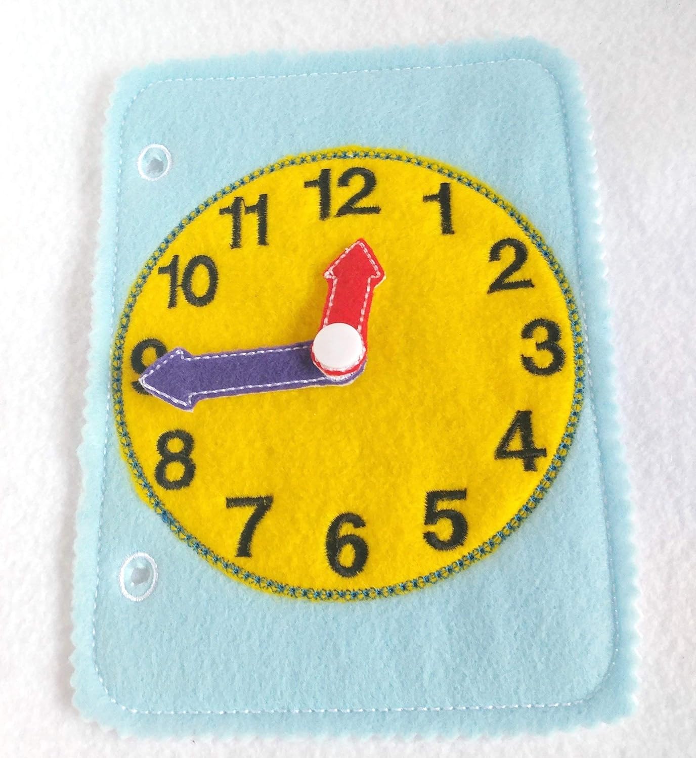 Learn to Tell Time Toddler Quiet Book Page 1